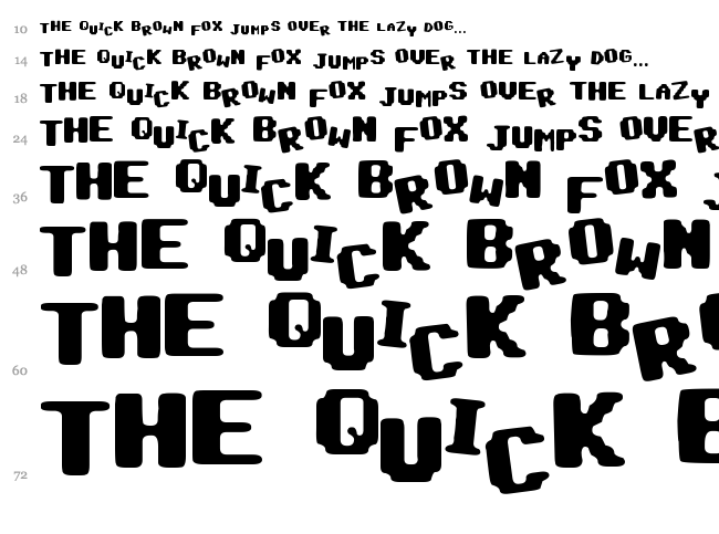 Pix Punk font waterfall